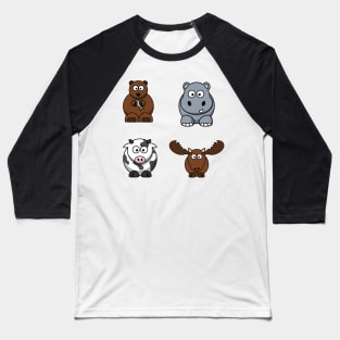 Cute Animal Sticker Pack Baseball T-Shirt